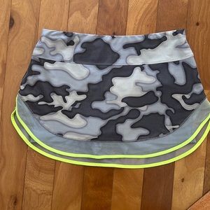 Lucky in love camo metallic tennis skirt. Medium(8-10)